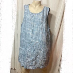 J. Jill women’s light blue and white linen wrap sleeveless top extra large